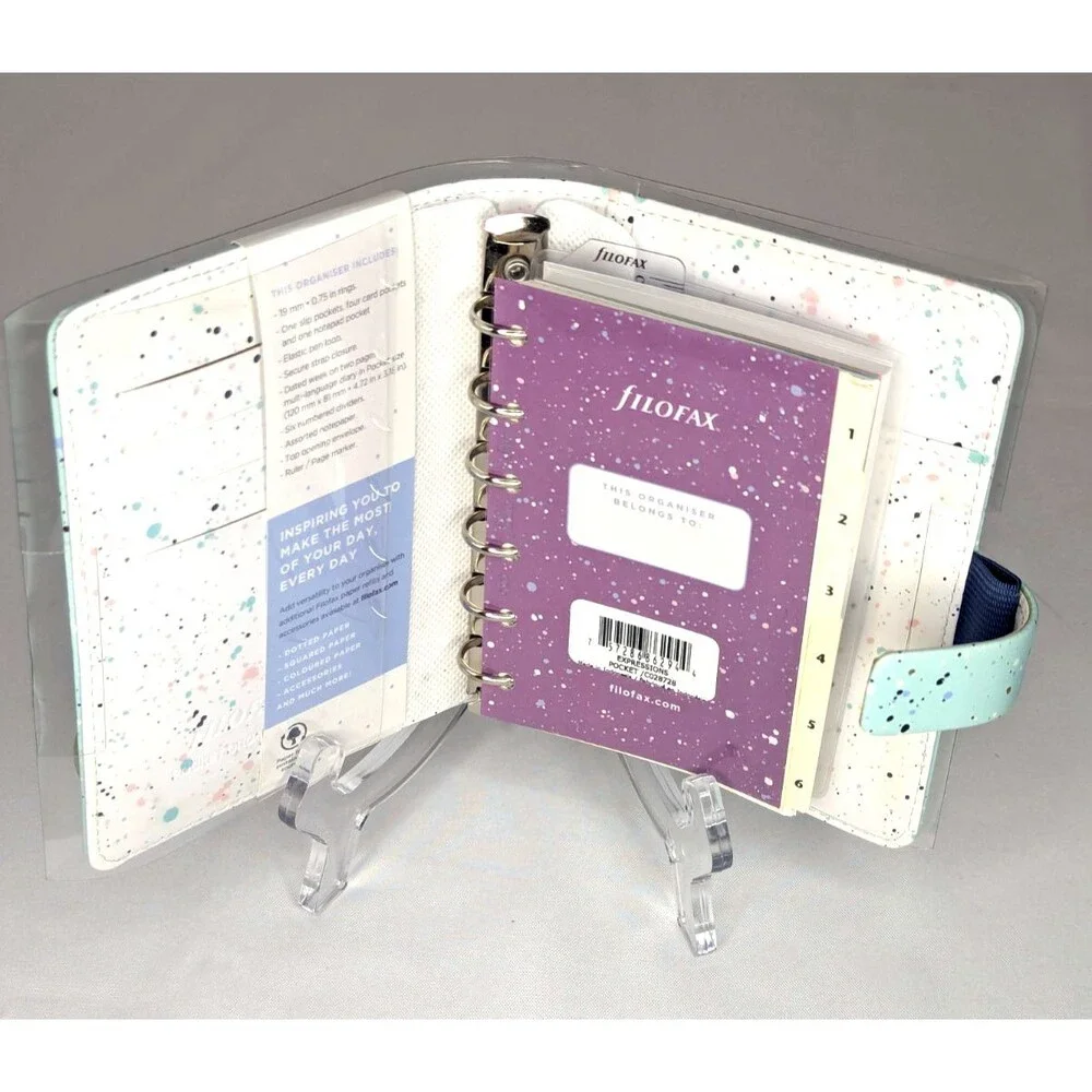 Filofax Pocket Patterns Organizer - Expressions, Mint, Multilingual, 2024 NEW